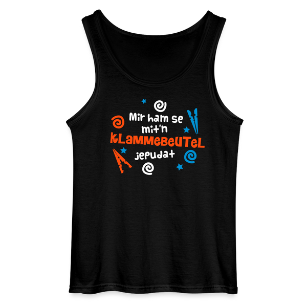Mit'n Klammabeutel jepudat - Männer Tank Top - Schwarz