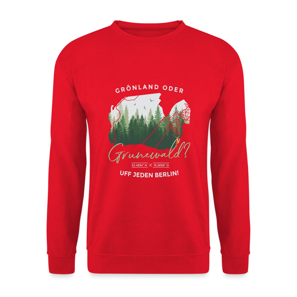 Grönland oder Grunewald - Unisex Pullover - Rot