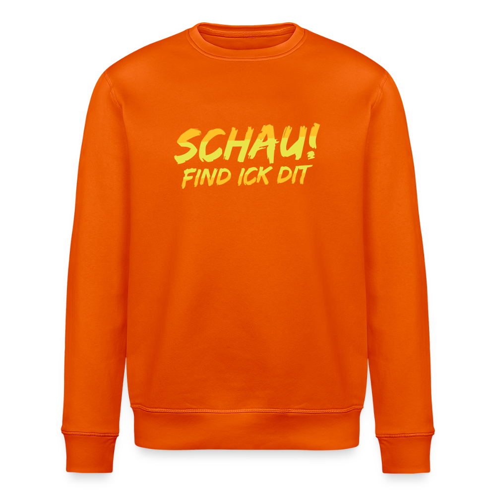 Schau! Find Ick Dit - Unisex Bio Sweatshirt - Tieforange
