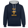 THF - Kontrast Hoodie - Navy/Grau meliert