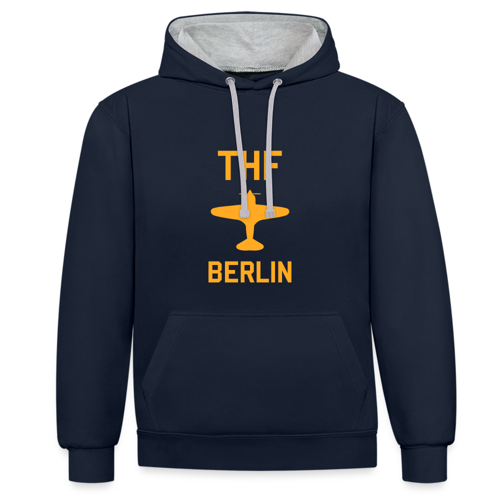 THF - Kontrast Hoodie - Navy/Grau meliert