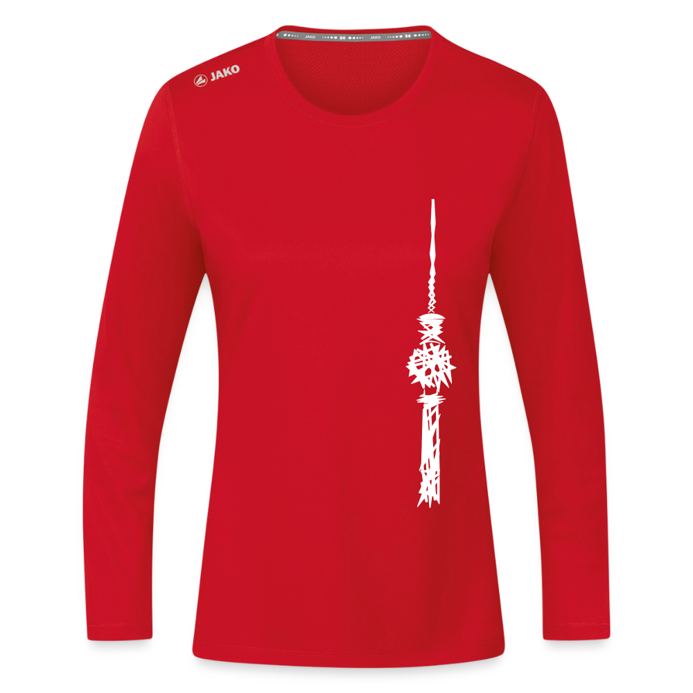 Fernsehturm Zick zack - Frauen Sport Langarmshirt - Rot