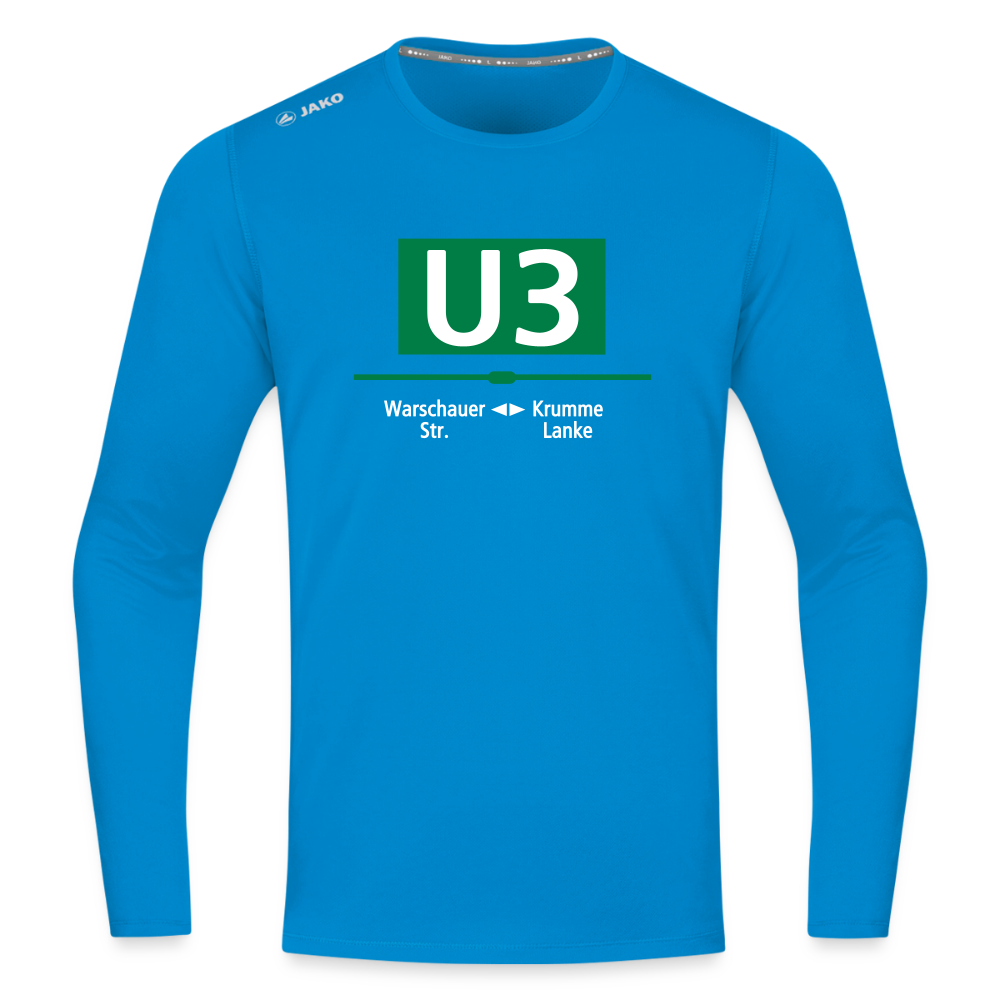 U3 - Männer Sport Langamshirt - Saphirblau