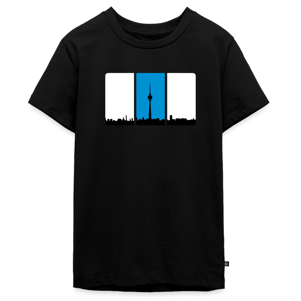 Berliner Skyline in Streifen - Teenager Premium T-Shirt - Schwarz