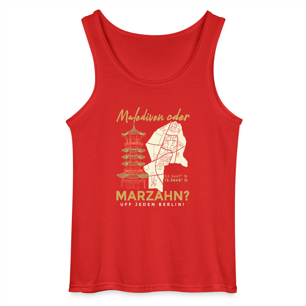 Malediven oder Marzahn - Männer Tank Top - Rot