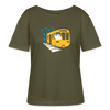Bär in U-Bahn Kommt - Relaxed Rundhals Frauen Bio-T-Shirt - Khaki