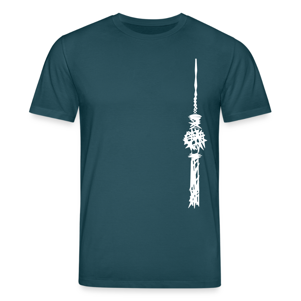 Fernsehturm Zick zack - Unisex Bio T-Shirt - Dunkles Petrol