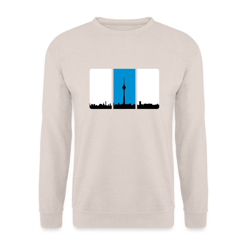 Berliner Skyline in Streifen - Unisex Pullover - Sand