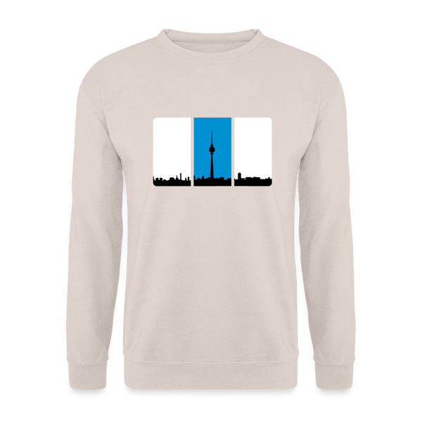 Berliner Skyline in Streifen - Unisex Pullover - Sand