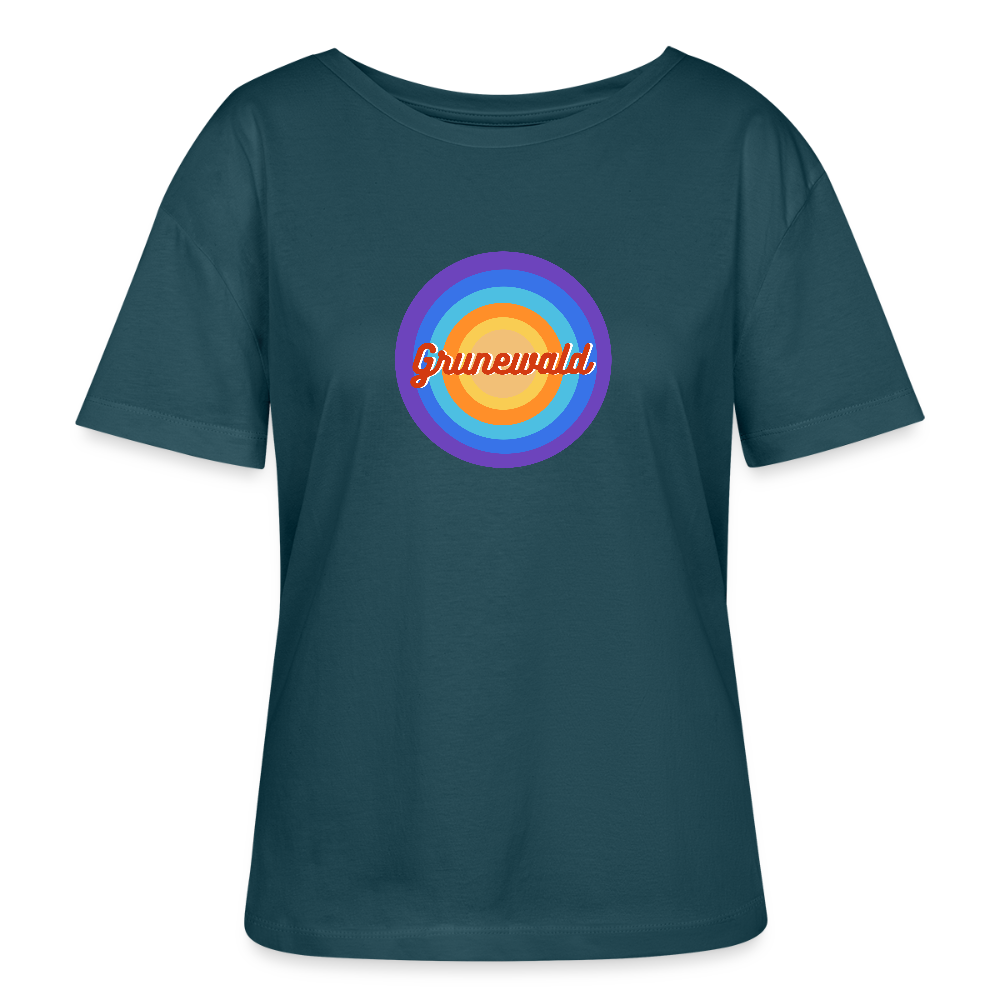 Grunewald Retro - Relaxed Rundhals Frauen Bio-T-Shirt - Dunkles Petrol