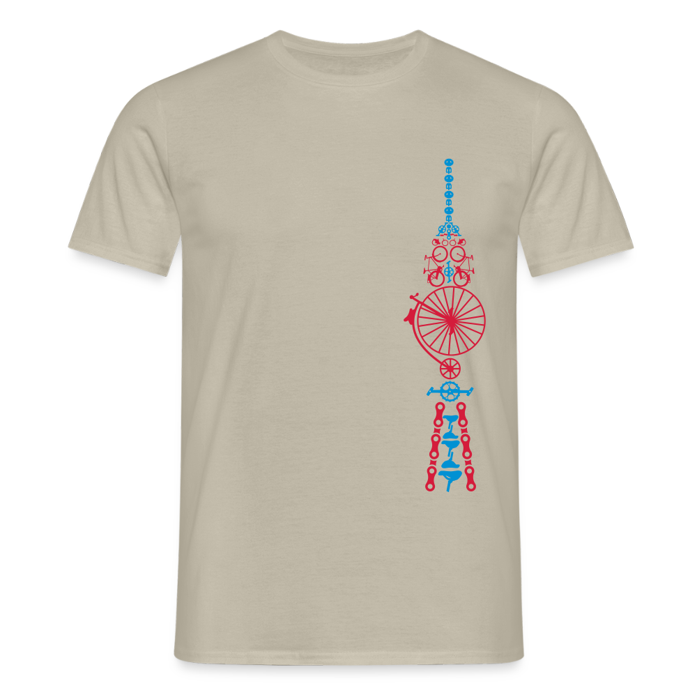 Fernsehturm der Fahrräder - Männer Premium T-Shirt - Sandbeige