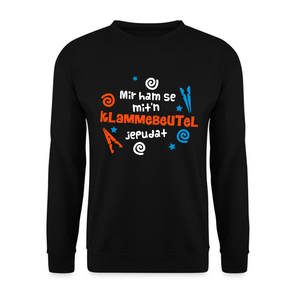 Mit'n Klammabeutel jepudat - Unisex Pullover - Schwarz