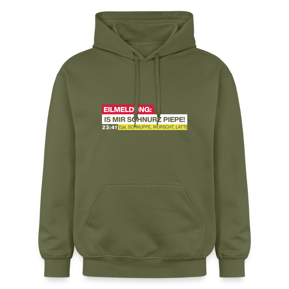 Eilmeldung: Is mir Schnurz Piepe! - Hoodie - Militärgrün