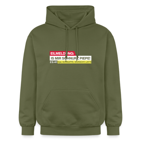 Eilmeldung: Is mir Schnurz Piepe! - Hoodie - Militärgrün