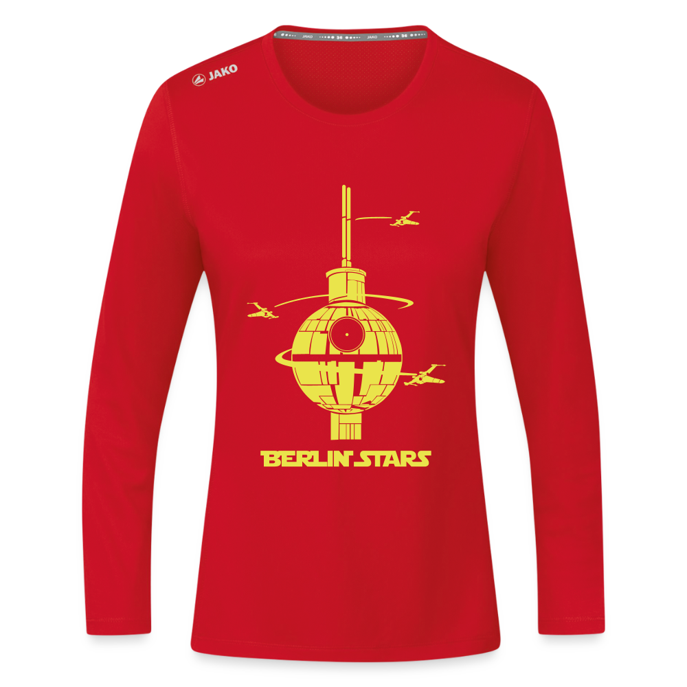 Berlin Stars - Frauen Sport Langarmshirt - Rot