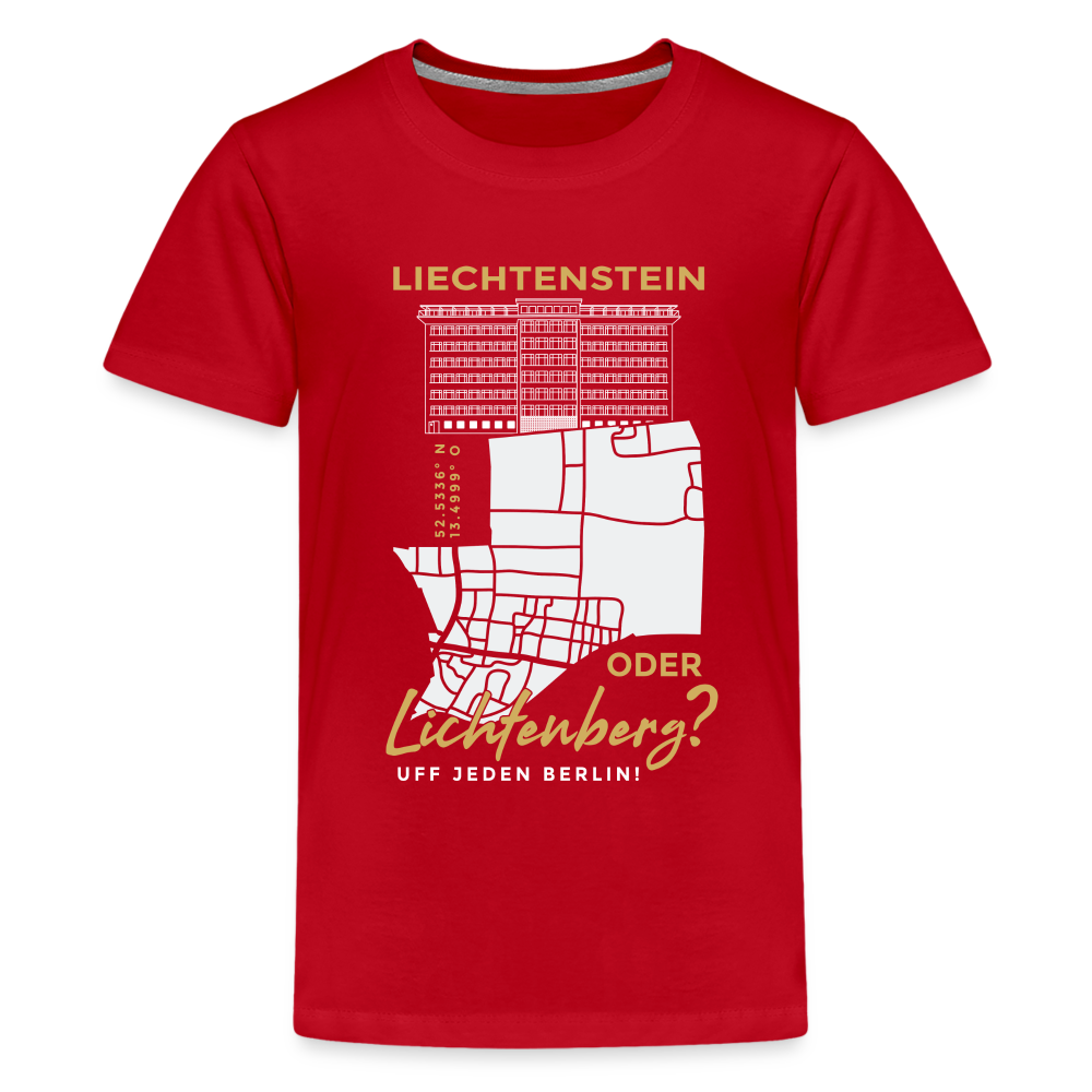 Liechtenstein oder Lichtenberg - Teenager Premium T-Shirt - Rot