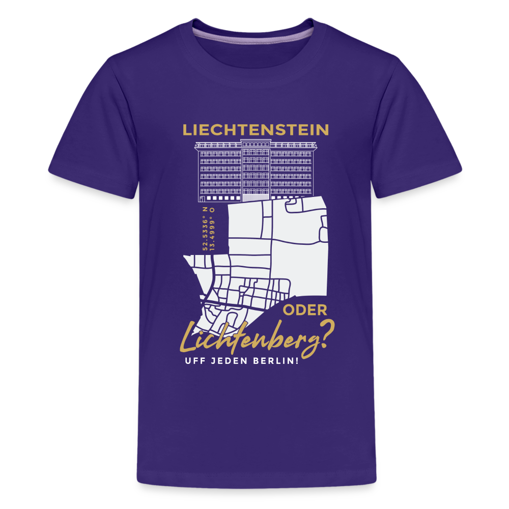 Liechtenstein oder Lichtenberg - Teenager Premium T-Shirt - Lila