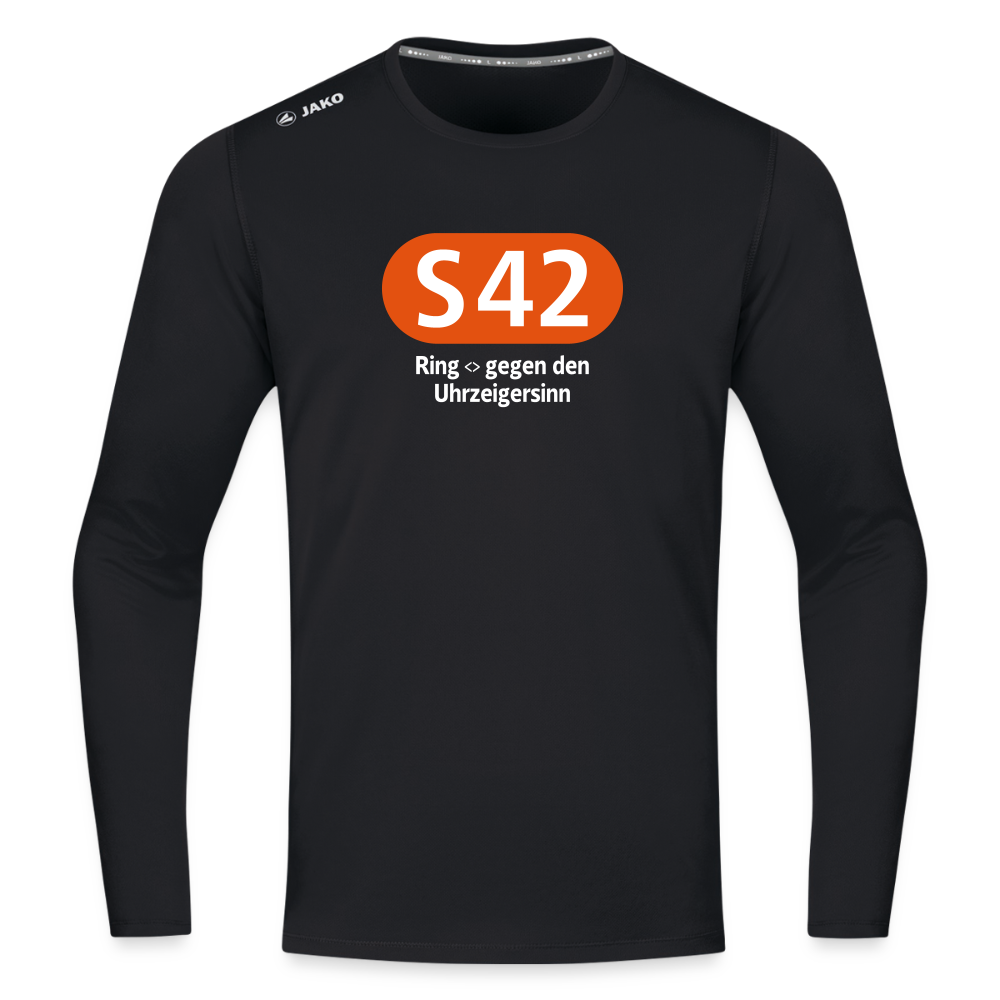 S42 - Männer Sport Langamshirt - Schwarz