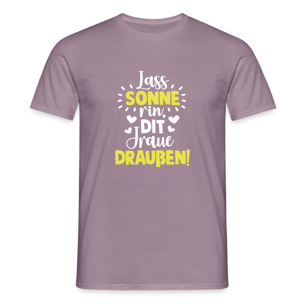 Lass Sonne rin, dit Jraue draußen! - Männer Premium T-Shirt - Lilagrau