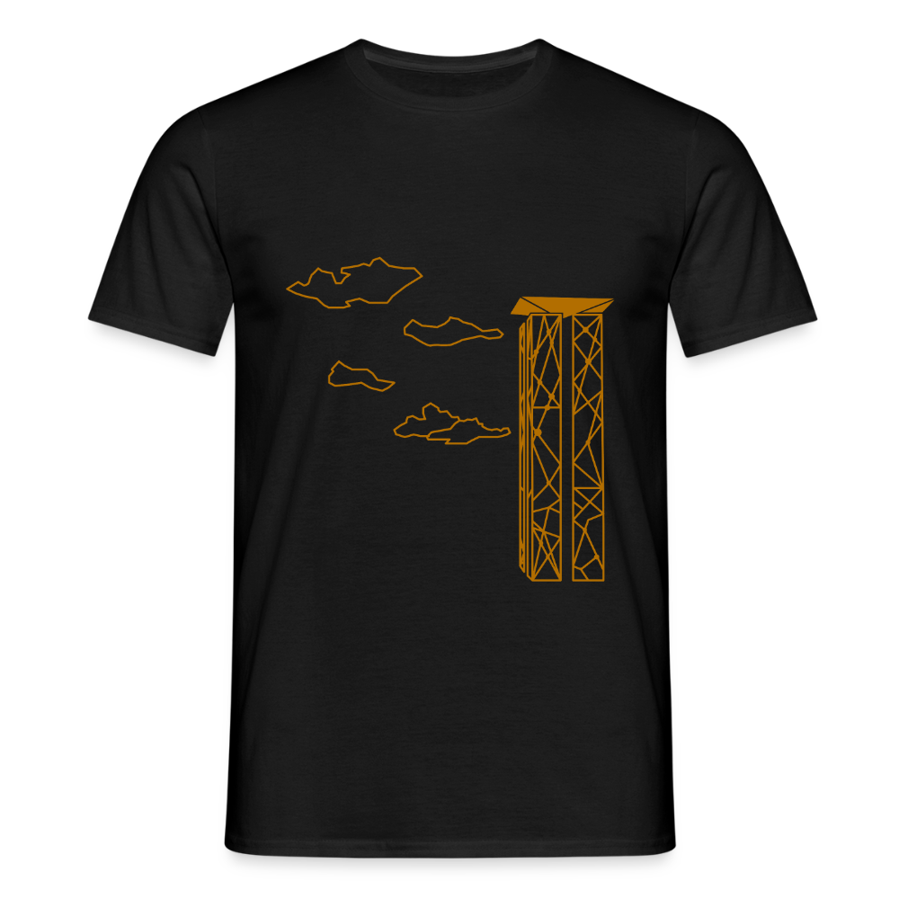 Carillon mit Wolken - Männer Premium T-Shirt - Schwarz