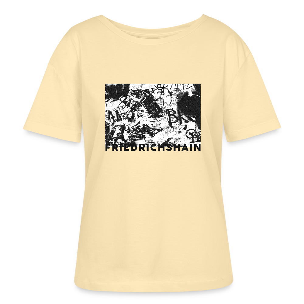 Friedrichshain Graffiti - Relaxed Rundhals Frauen Bio-T-Shirt - Creme