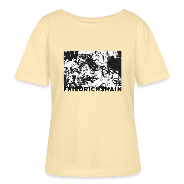 Friedrichshain Graffiti - Relaxed Rundhals Frauen Bio-T-Shirt - Creme