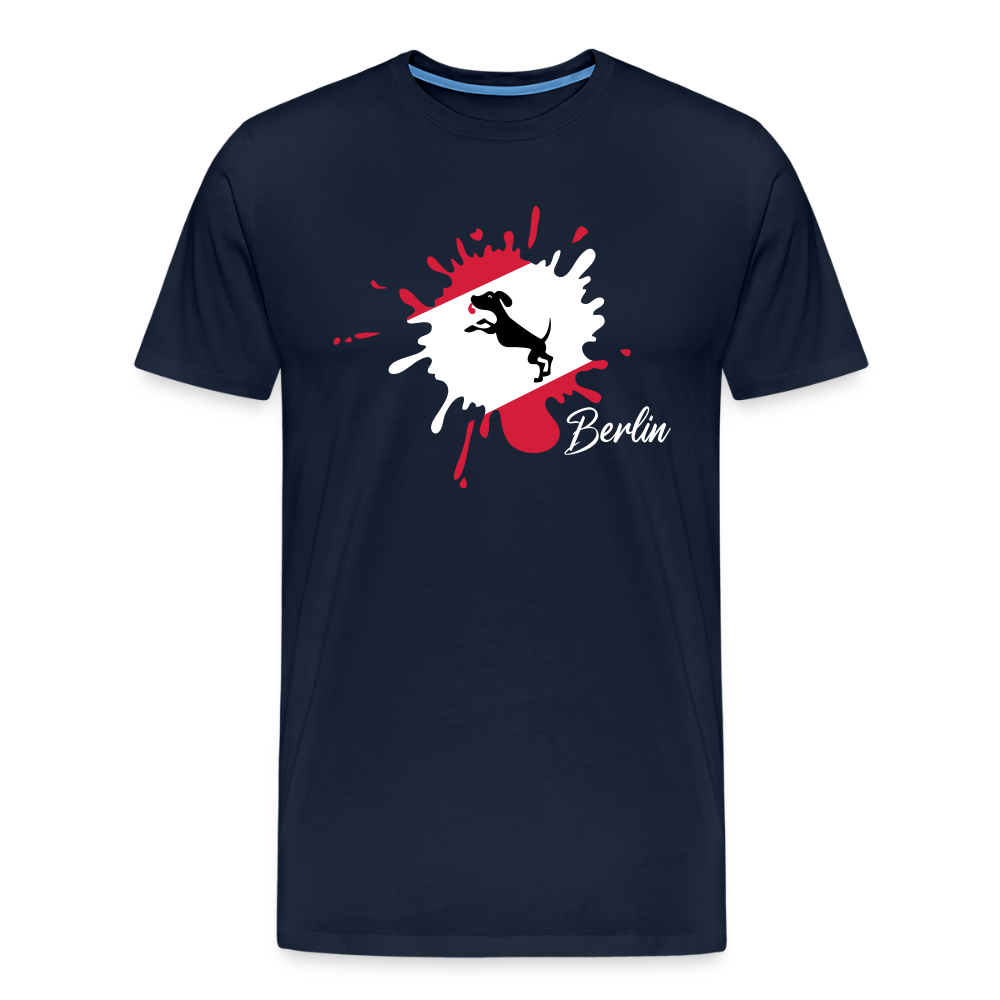 Berlin Klecks Hund - Männer Premium T-Shirt - Navy