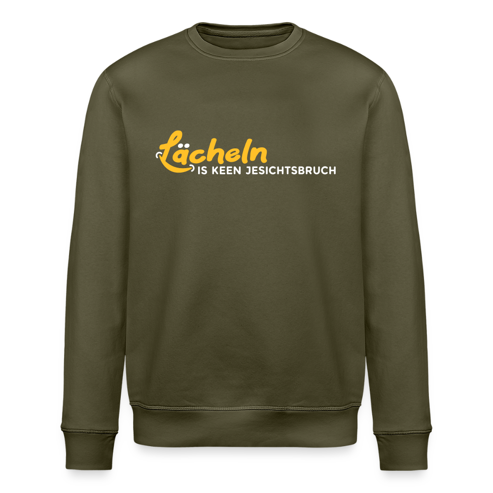 Lächeln is keen Jesichtsbruch - Unisex Bio Sweatshirt - Khaki