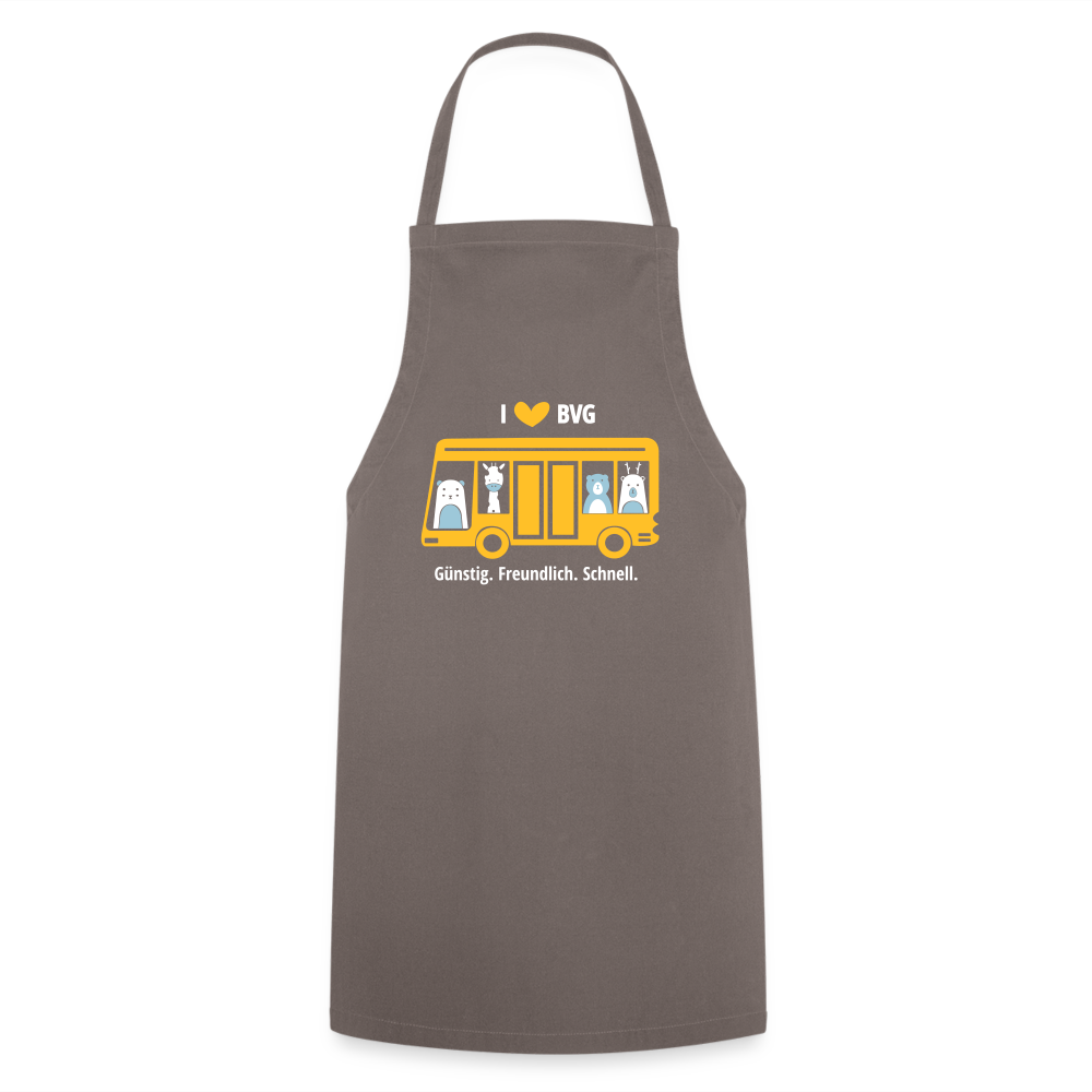 I love BVG - Kochschürze - Grau