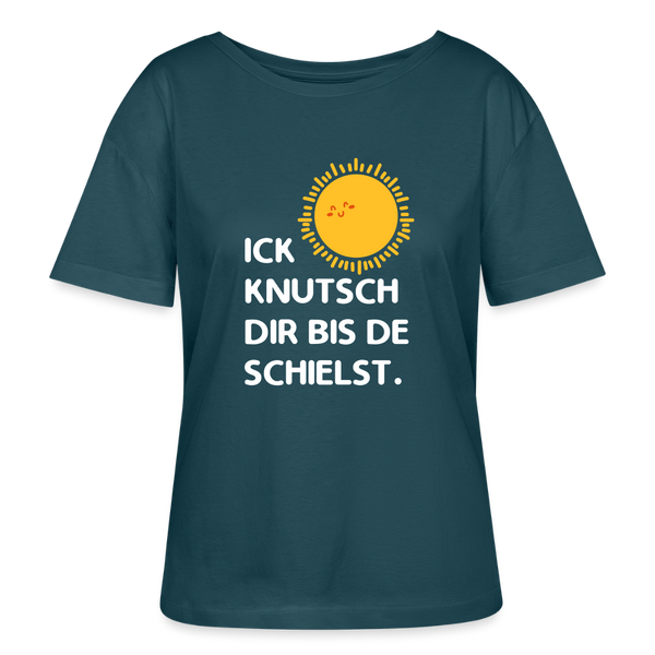 Ick knutsch dir Sonne! - Relaxed Rundhals Frauen Bio-T-Shirt - Dunkles Petrol