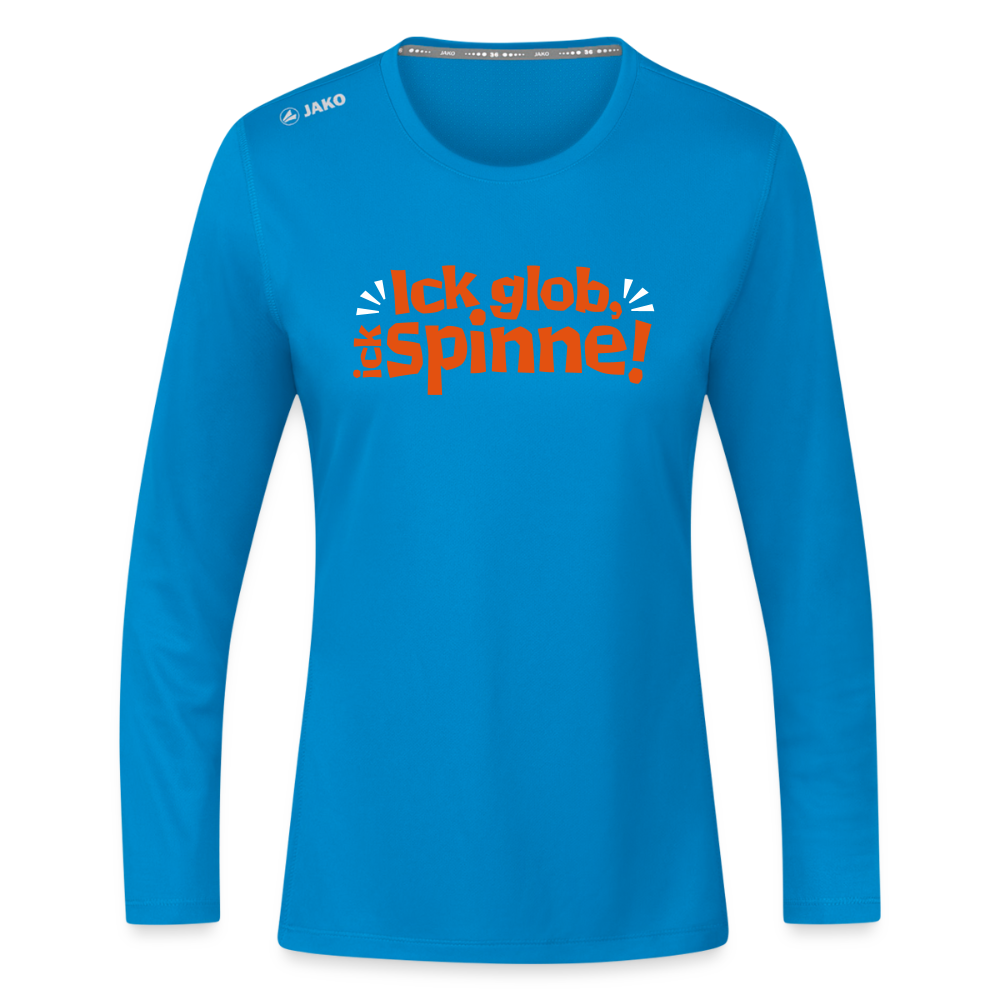 Ick glob, ick spinne! - Frauen Sport Langarmshirt - Saphirblau