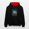 Tegernsee oder Tempelhof - Kontrast Hoodie - Schwarz/Rot