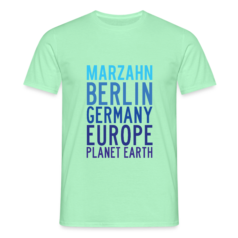 Marzahn Planet Earth - Männer Premium T-Shirt - Mintgrün
