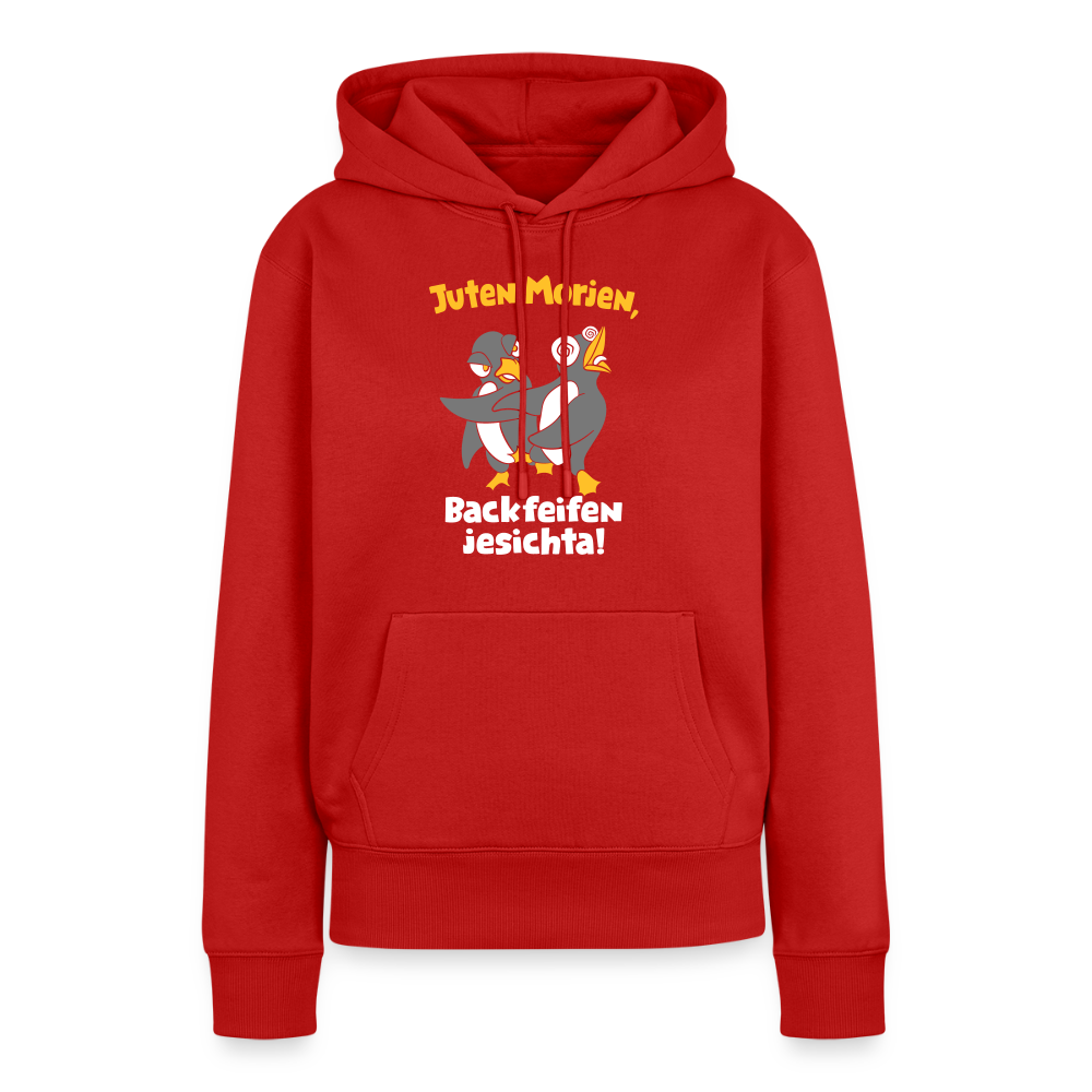 Juten Morjen, Backfeifenjesichta! - Frauen Premium Hoodie - Rot