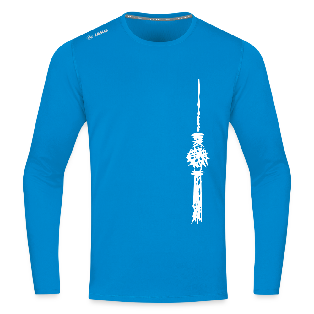 Fernsehturm Zick zack - Männer Sport Langamshirt - Saphirblau