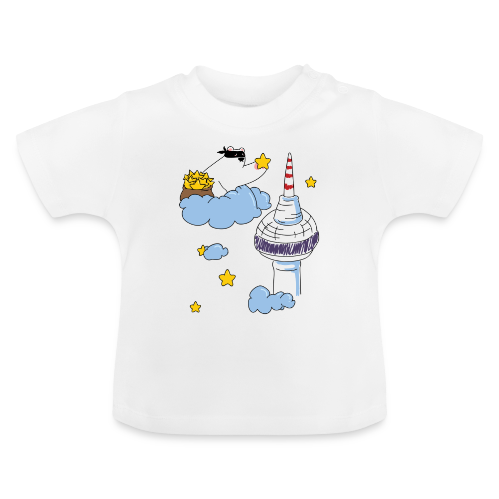 Berliner Bär bei Nacht - Baby T-Shirt - Weiß