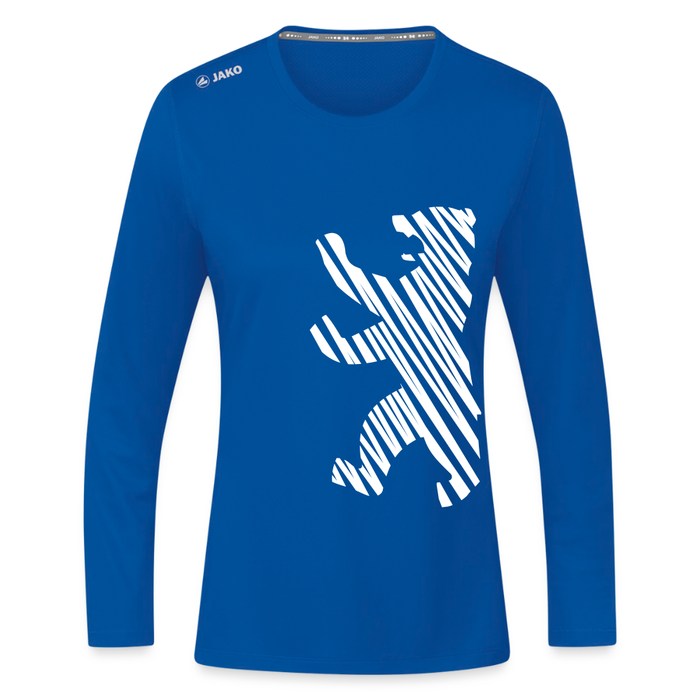 Berliner Bär im Netz - weiß - Frauen Sport Langarmshirt - Royalblau