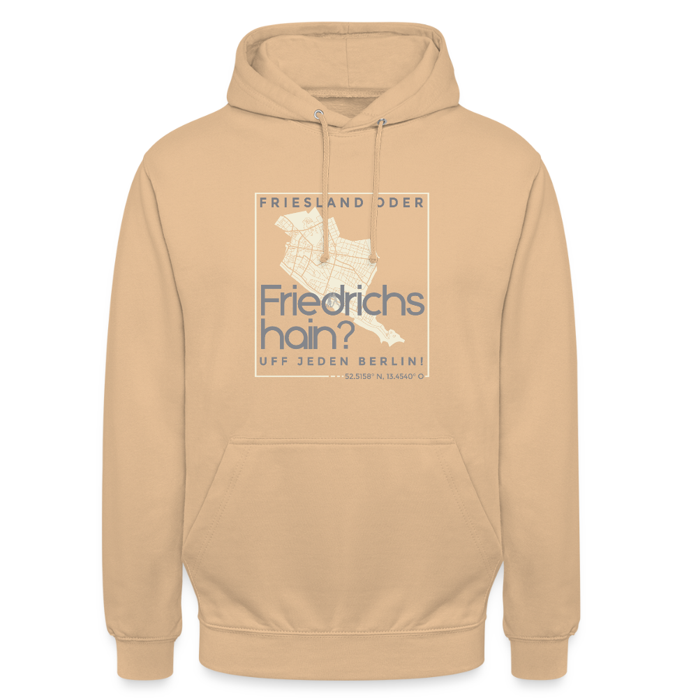 Friesland oder Friedrichshain - Unisex Hoodie - Pfirsich