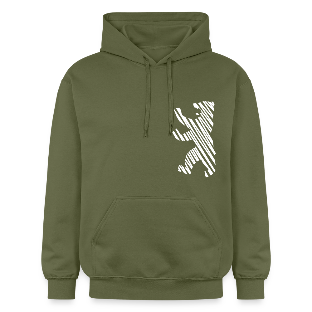 Berliner Bär im Netz - weiß - Hoodie - Militärgrün