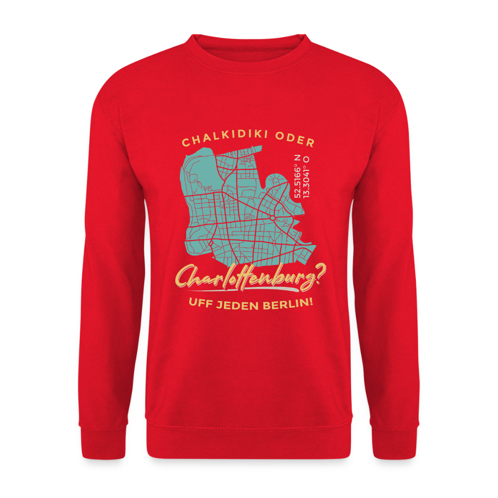 Chalkidiki oder Charlottenburg - Unisex Pullover - Rot