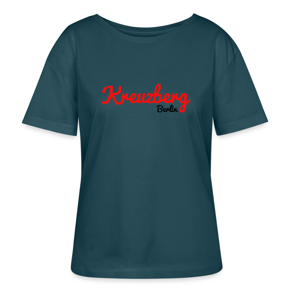 Kreuzberg Berlin - Relaxed Rundhals Frauen Bio-T-Shirt - Dunkles Petrol