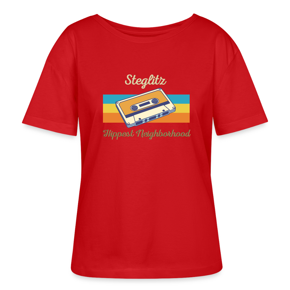 Steglitz Hippest Neighborhood - Relaxed Rundhals Frauen Bio-T-Shirt - Rot