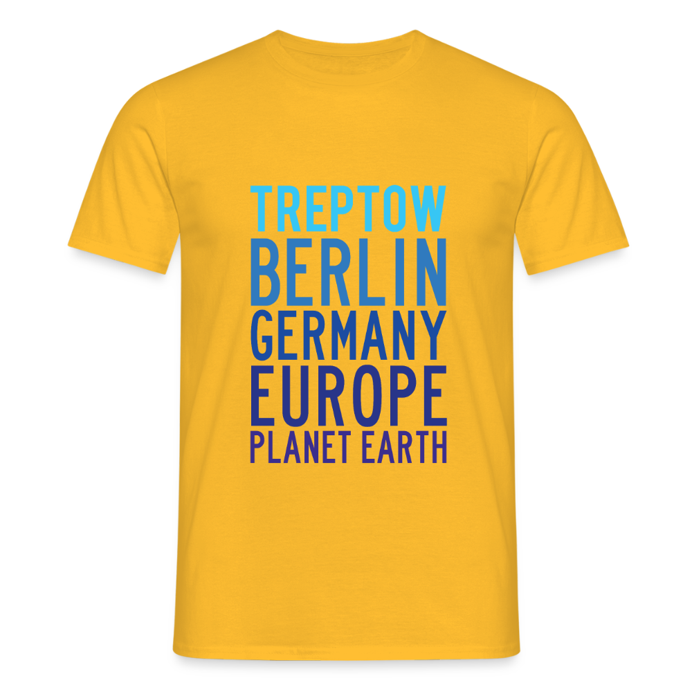 Treptow Planet Earth - Männer Premium T-Shirt - Gelb