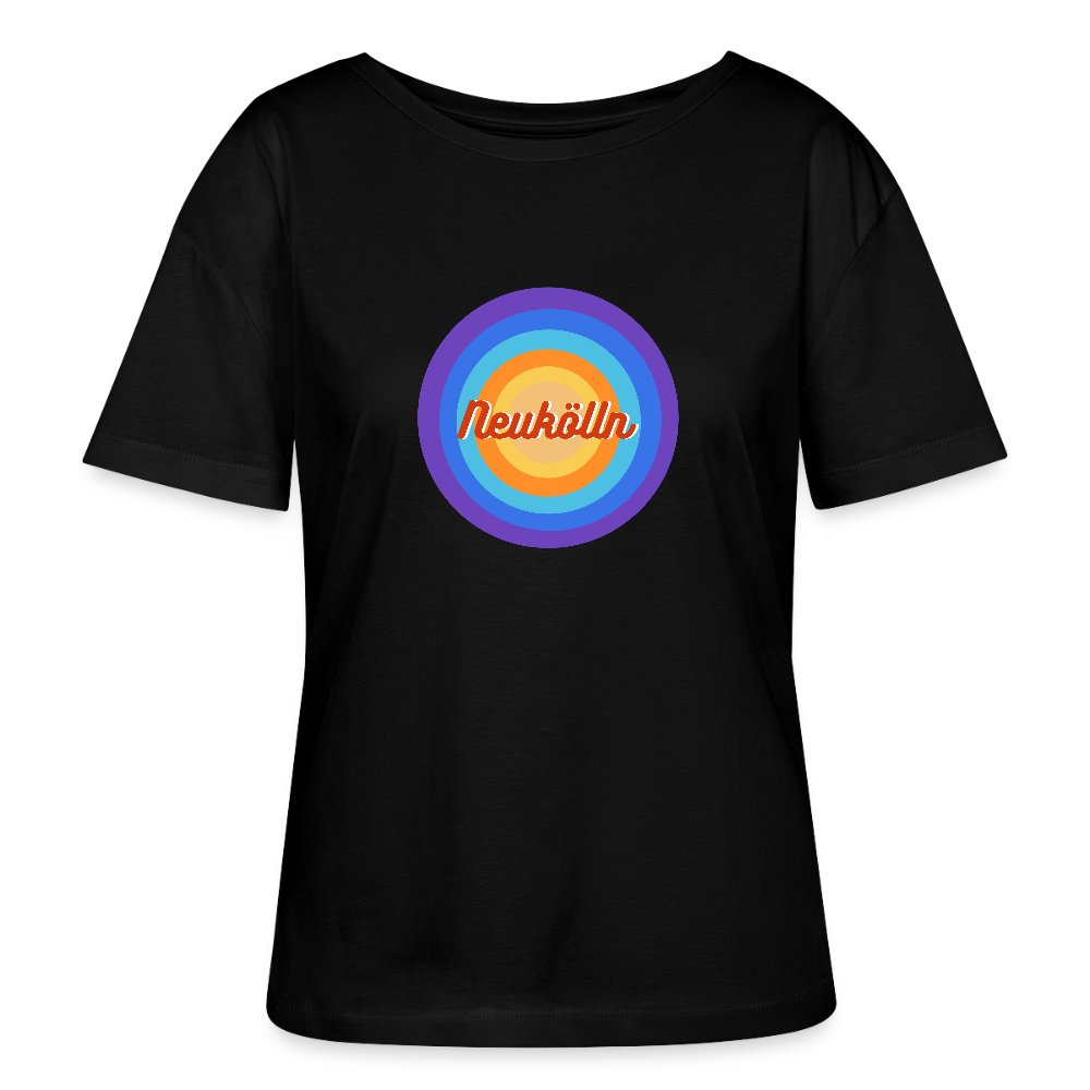 Neukölln Retro - Relaxed Rundhals Frauen Bio-T-Shirt - Schwarz