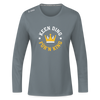 Keen Ding für'n King - Frauen Sport Langarmshirt - Grau