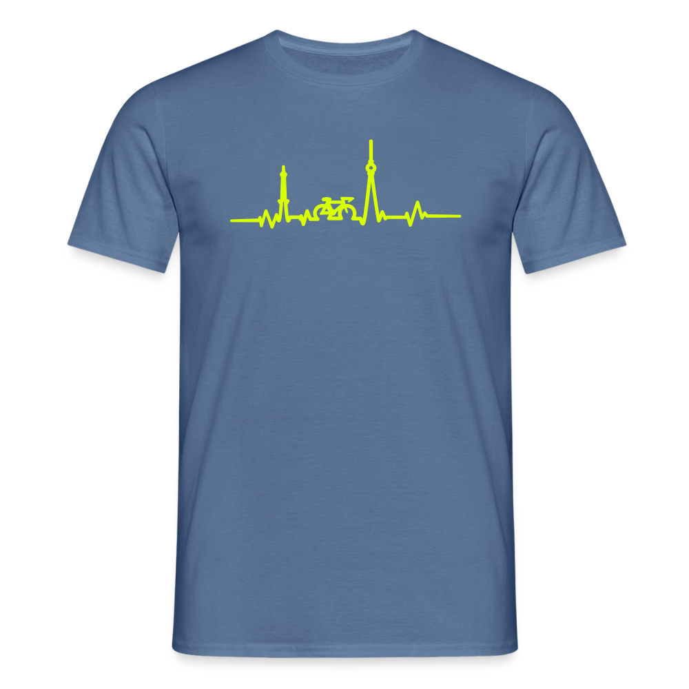 Herzschlag für Fahrradfahrer - Männer Premium T-Shirt - Taubenblau