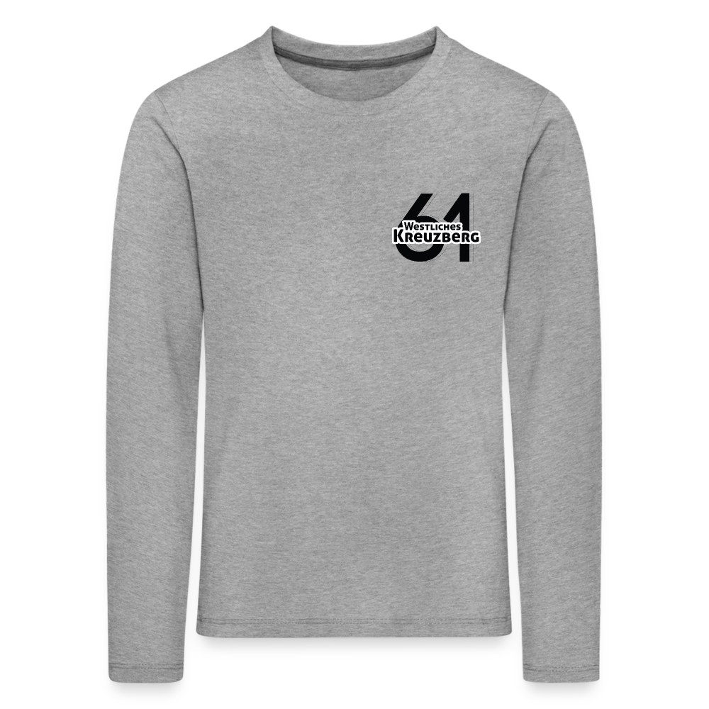 Westliches Kreuzberg  - Kinder Langarmshirt - Grau meliert