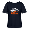 Sex, Drucks & Currywurst - Relaxed Rundhals Frauen Bio-T-Shirt - Navy