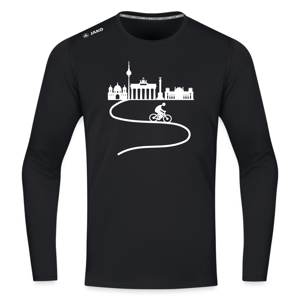 Aus der Stadt - Männer Sport Langamshirt - Schwarz