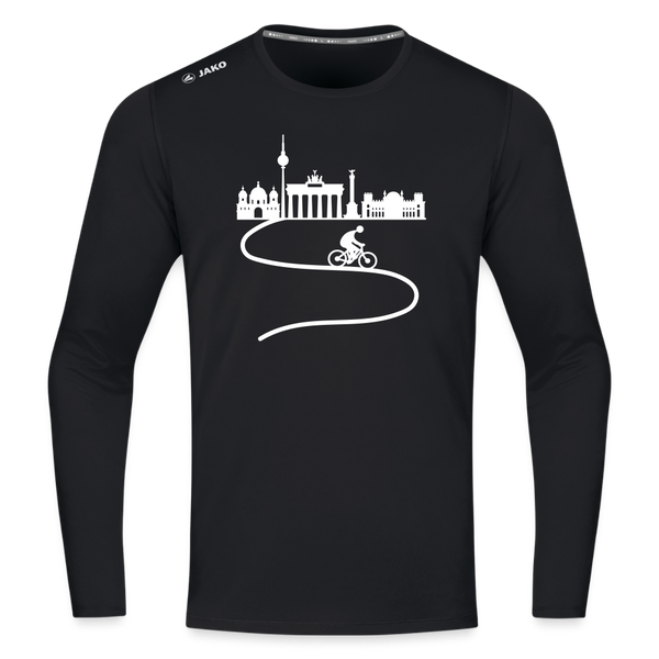 Aus der Stadt - Männer Sport Langamshirt - Schwarz